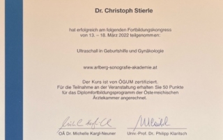 Zertifikat Frauenarzt Salzburg Ultraschall Gynäkologie