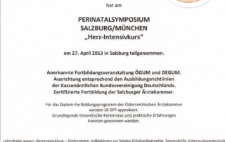 Zertifikat Gynäkologe Salzburg Dr. Stierle Herz Intensiv